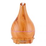 BZseed 300ml Diffusers for Essential Oils, 8-12 Hours Cool Mist Humidifier Aromatherapy Diffuser with Timer Waterless Auto-Off, 7 Color Changing Lights Ultrasonic Diffuser Wood Grain for Home, Office