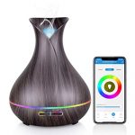 WiFi Essential Oil Diffuser, Maxcio 400ml Smart Aromatherapy Diffuser, Ultrasonic Humidifier with Colorful LED Lights, Smart Phone Remote Control, Alexa&Google Home Compatible, Timer/Schedule Setting