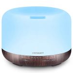 URPOWER 500ml Essential Oil Diffuser 5 in 1 Ultrasonic Aromatherapy Oil Humidifier with Adjustable Mist Mode/4 Timer Settings/7 Colors LED Night Light and Waterless Auto Shut-Off for Large Room