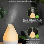 InnoGear Essential Oil Diffuser, 150ml Diffuser for Essential Oils Aromatherapy Diffuser Cool Mist Humidifier with Rapid Diffusion Mode 7 Colors Light Waterless Auto-Off for Home and Office, White