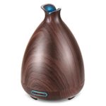 URPOWER Essential Oil Diffuser 150ml Wood Grain Ultrasonic Aromatherapy Oil Diffuser with Adjustable Mist Mode Waterless Auto Shut-off Humidifier and 7 Color Changing LED Lights for Home Office Baby
