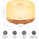 Puroma 500ml Essential Oil Diffuser Fragrance Diffuser Ultrasonic Aroma Humidifier with Waterless Auto Shut-Off and 4 Timers, Adjustable Cool Mist Aromatherapy Diffuser for Home Office (Yellow)