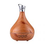 BBSKIN Smart Essential Oil Diffuser, 300ml Wood Grain Ultrasonic Cool Mist Humidifier, Sensor Body Induction Auto Control Diffusers Humidifiers, 15 Lighting Modes&Time Setting, BPA-Free Safe for Baby