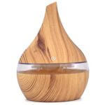USB LED Ultrasonic Aroma Humidifier Essential Oil Diffuser Aromatherapy Purifier (Wood, 300ml)