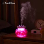Essential Oil Diffusers Salt Lamp: YJY Small Aromatherapy Diffuser for Bedroom Home Office, Himalayan Pink Crystal Cute Lotus Auto Shut-Off 7 Colors LED Night Light – White