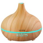 VicTsing Essential Oil Diffuser, 300ml Cool Mist Humidifier Ultrasonic Aromatherapy Diffuser for Office Home Bedroom Living Room Study Yoga Spa – Wood Grain