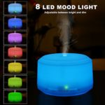 450ML Essential Oil Diffuser with 8 LED Color Changing Lamps, ZOOKKI Aromatherapy Diffuser for Essential Oils with 4 Timer Settings and Waterless Auto Shut-off Feature for Large Room
