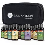 Lagunamoon Essential Oils with Travel Bag, Pure Aromatherapy Oils Tea Tree Lavender Peppermint Eucalyptus Sandalwood Lemongrass Orange Chamomile Jasmine Vetiver