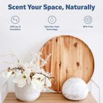 Hathaspace Marble Essential Oil Aroma Diffuser, 350ml Aromatherapy Fragrance Diffuser & Ultrasonic Cool Mist Room Humidifier, 24+ Hour Capacity, 7-Color Mood Light, Intermittent Mode, BPA-Free (White)