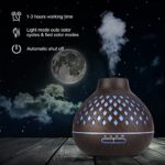 Marchred Aromatherapy Diffuser for Essential Oils, 400ml 10 Hours Oil Diffusers, Ultrasonic Cool Mist Humidifier with 4 Timer 7 Colors Light Waterless Auto Off for Large Room Home (Dark)