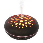 DIKLA Smart Wi-Fi Essential Oil Diffuser Compatible with Alexa, Work with Google Home and App Control 400ML Ultrasonic Cool Aroma Humidifier with 3 Timer Settings Deep Wood Grain