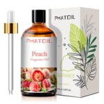 PHATOIL 3.38FL.OZ Peach Fragrance Oils for Aromatherapy, Essential Oils for Diffusers for Home, Perfect for Diffuser, Yoga, Skin Care, DIY Candle and Soap Making – 100ml