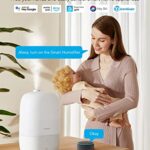 Govee Life Smart 3L Humidifiers for Bedroom, Top Fill Cool Mist Humidifiers with Essential Oil Diffuser, Humidity Control, WiFi Air Humidifier with Night Light, for Baby, Plants, Home, Work with Alexa